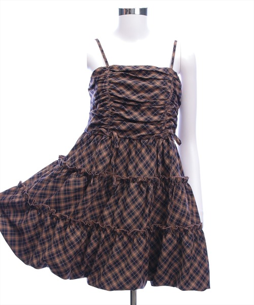 clear（クリア）の「シャーリングティアードバルーンワンピース[着回し力抜群 ガーリー レイヤード ミニ丈]（ワンピース・レディース・ブラック/ブルー系その他/ブラック系その他・F）」の16枚目の写真