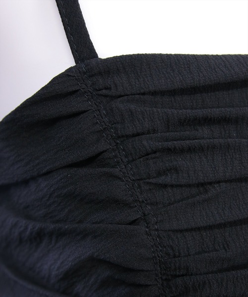 clear（クリア）の「シャーリングティアードバルーンワンピース[着回し力抜群 ガーリー レイヤード ミニ丈]（ワンピース・レディース・ブラック/ブルー系その他/ブラック系その他・F）」の18枚目の写真