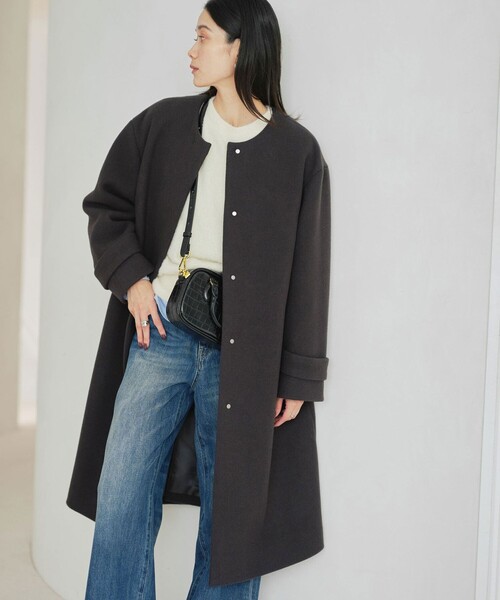 size SHORTあり］SENTDALE WOOL セントデールウール ノーカラー コート