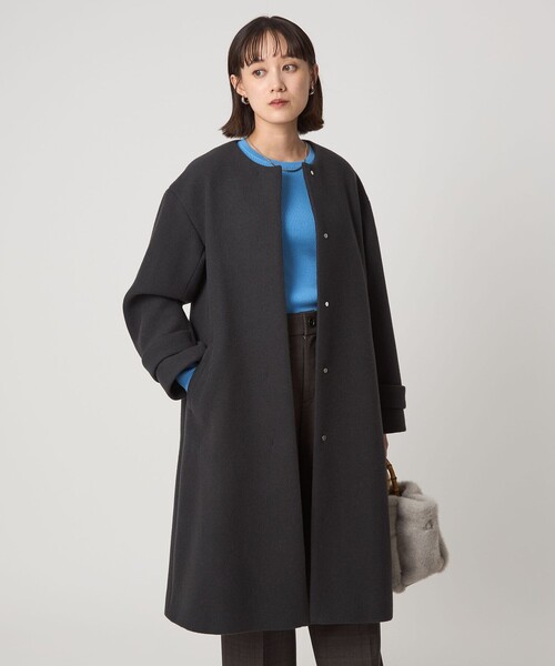 size SHORTあり］SENTDALE WOOL セントデールウール ノーカラー コート