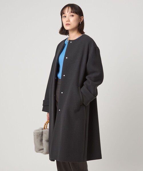 size SHORTあり］SENTDALE WOOL セントデールウール ノーカラー コート