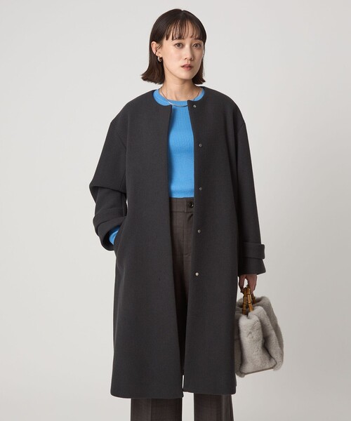 美品✨グリーンレーベルリラクシン　セントデールウール　ノーカラー ミドル コート green label relaxing（グリーンレーベルリラクシング）の