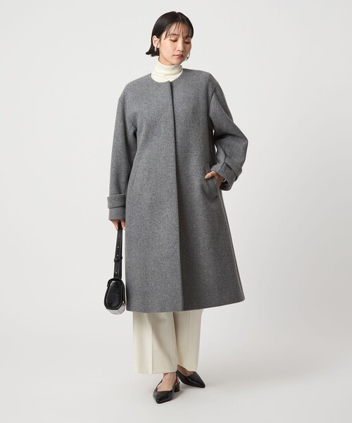 size SHORTあり］SENTDALE WOOL セントデールウール ノーカラー コート