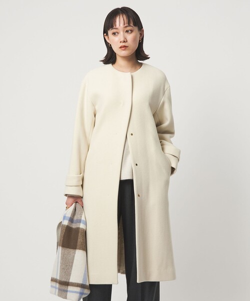 size SHORTあり］SENTDALE WOOL セントデールウール ノーカラー コート