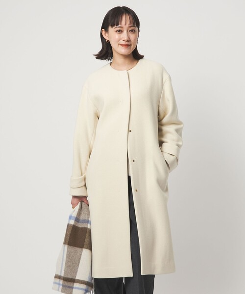 size SHORTあり］SENTDALE WOOL セントデールウール ノーカラー コート