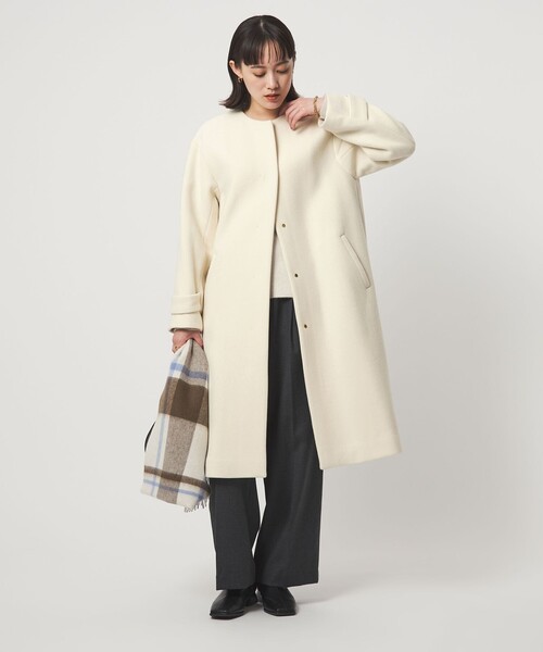 size SHORTあり］SENTDALE WOOL セントデールウール ノーカラー コート