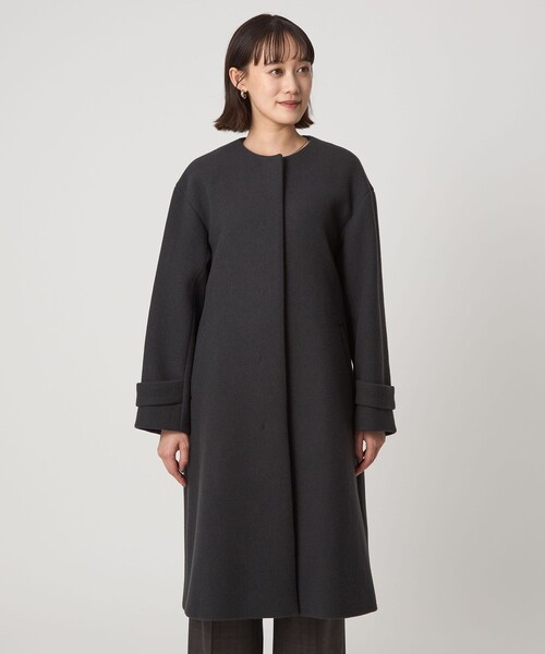 size SHORTあり］SENTDALE WOOL セントデールウール ノーカラー コート