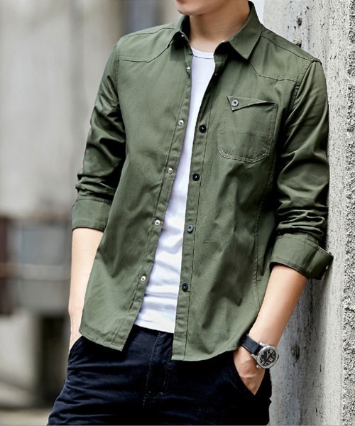 ARCADE（アーケード）の「オックスフォード 長袖シャツジャケット -ARCADE Limited Line-（シャツ/ブラウス・メンズ・ワイン/ネイビー/ベージュ/カーキ/ホワイト/ブラック・4XL/3XL/L/XL/M/XXL）」の5枚目の写真