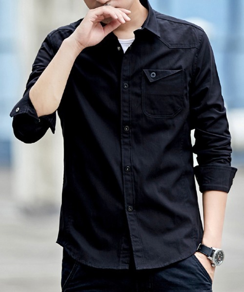 ARCADE（アーケード）の「オックスフォード 長袖シャツジャケット -ARCADE Limited Line-（シャツ/ブラウス・メンズ・ワイン/ネイビー/ベージュ/カーキ/ホワイト/ブラック・4XL/3XL/L/XL/M/XXL）」の3枚目の写真