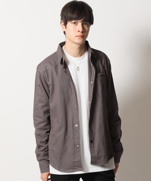 ARCADE（アーケード）の「オックスフォード 長袖シャツジャケット -ARCADE Limited Line-（シャツ/ブラウス・メンズ・ワイン/ネイビー/ベージュ/カーキ/ホワイト/ブラック・4XL/3XL/L/XL/M/XXL）」の21枚目の写真