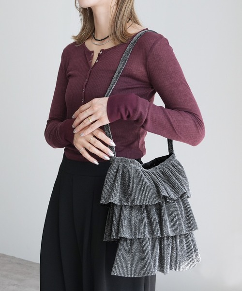 reca（レカ）の「ラメフリルショルダーバッグ（ショルダーバッグ・レディース・シルバー/ミント/ブラウン・ONE SIZE）」の18枚目の写真