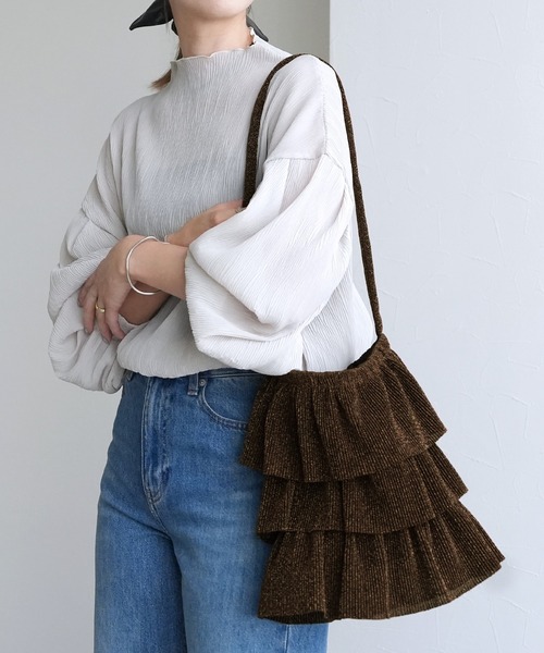 reca（レカ）の「ラメフリルショルダーバッグ（ショルダーバッグ・レディース・シルバー/ミント/ブラウン・ONE SIZE）」の4枚目の写真