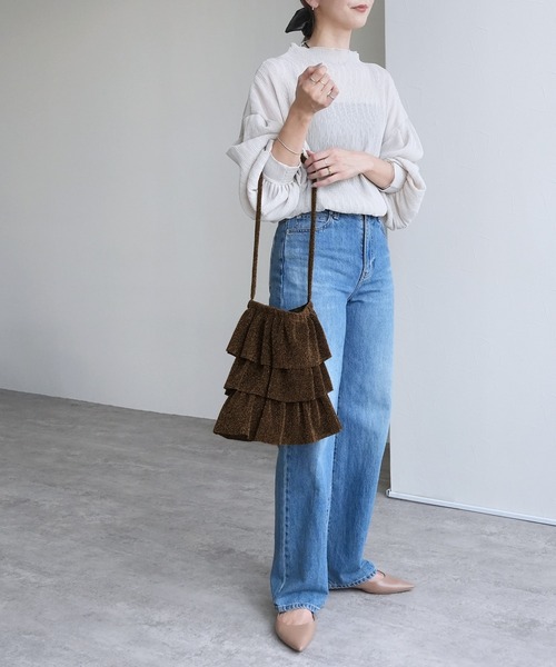 reca（レカ）の「ラメフリルショルダーバッグ（ショルダーバッグ・レディース・シルバー/ミント/ブラウン・ONE SIZE）」の5枚目の写真