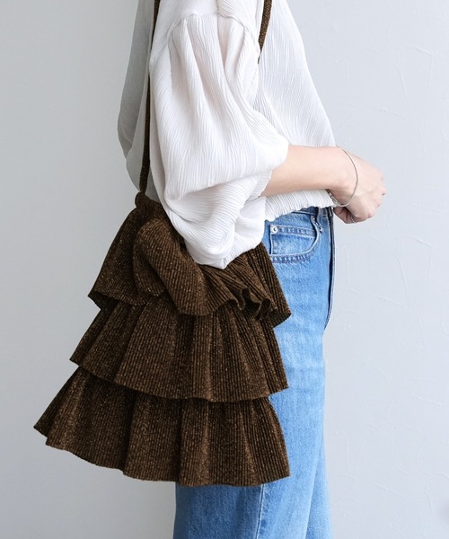 reca（レカ）の「ラメフリルショルダーバッグ（ショルダーバッグ・レディース・シルバー/ミント/ブラウン・ONE SIZE）」の6枚目の写真