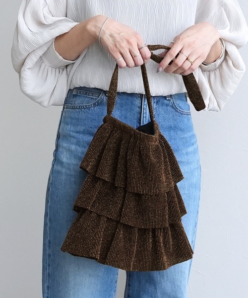 reca（レカ）の「ラメフリルショルダーバッグ（ショルダーバッグ・レディース・シルバー/ミント/ブラウン・ONE SIZE）」の8枚目の写真