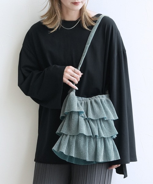 reca（レカ）の「ラメフリルショルダーバッグ（ショルダーバッグ・レディース・シルバー/ミント/ブラウン・ONE SIZE）」の9枚目の写真