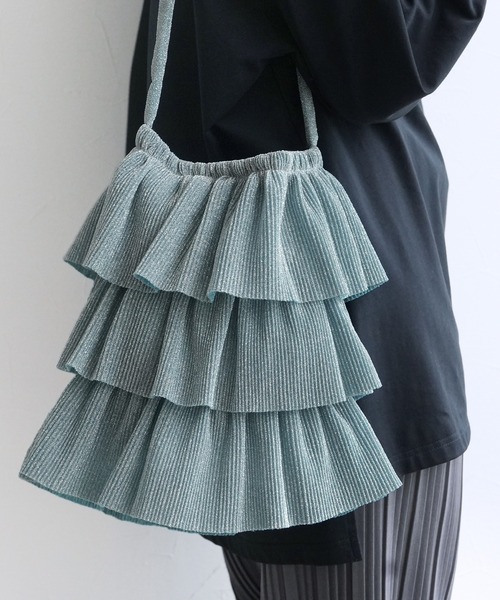 reca（レカ）の「ラメフリルショルダーバッグ（ショルダーバッグ・レディース・シルバー/ミント/ブラウン・ONE SIZE）」の11枚目の写真