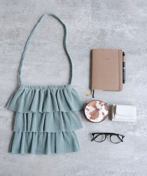 reca（レカ）の「ラメフリルショルダーバッグ（ショルダーバッグ・レディース・シルバー/ミント/ブラウン・ONE SIZE）」の19枚目の写真