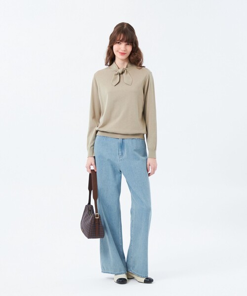 MACKINTOSH PHILOSOPHY(マッキントッシュ フィロソフィー)の「リボンタイロングスリーブニット(ニット/セーター・レディース・オフホワイト/ベージュ系その他4/ダークネイビー・38)」の6枚目の写真