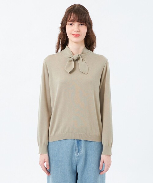 MACKINTOSH PHILOSOPHY(マッキントッシュ フィロソフィー)の「リボンタイロングスリーブニット(ニット/セーター・レディース・オフホワイト/ベージュ系その他4/ダークネイビー・38)」の7枚目の写真