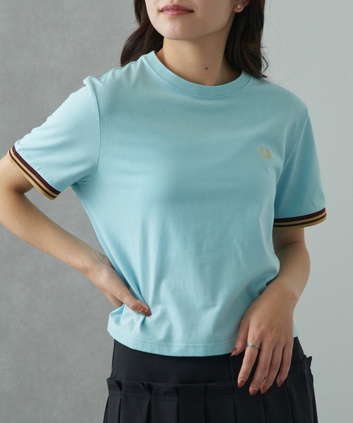FRED PERRY(フレッドペリー)の「【FRED PERRY】TIPPED T-SHIRT G2162(Tシャツ/カットソー・レディース・ライトブルー/ホワイト・10)」の8枚目の写真