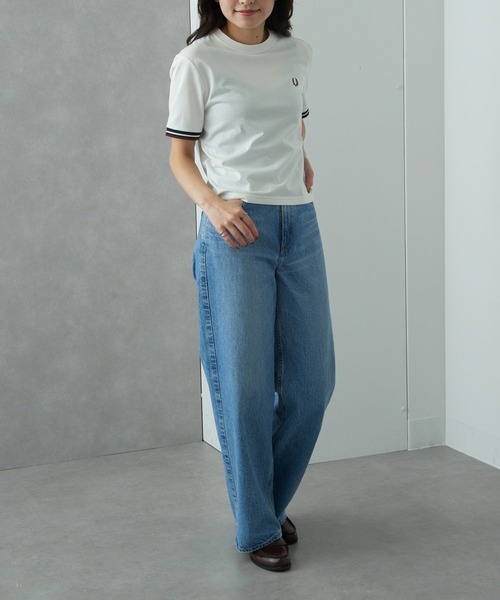 FRED PERRY(フレッドペリー)の「【FRED PERRY】TIPPED T-SHIRT G2162(Tシャツ/カットソー・レディース・ライトブルー/ホワイト・10)」の6枚目の写真