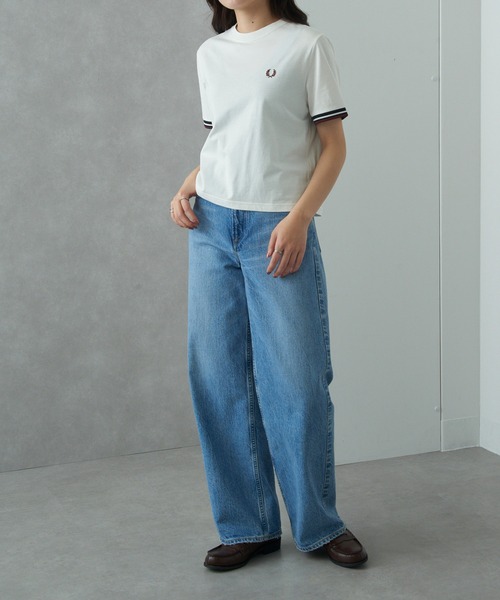 FRED PERRY(フレッドペリー)の「【FRED PERRY】TIPPED T-SHIRT G2162(Tシャツ/カットソー・レディース・ライトブルー/ホワイト・10)」の7枚目の写真