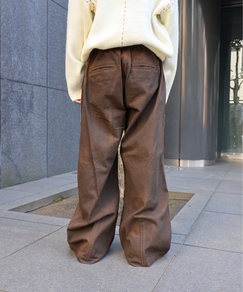 セール】MANYMENMANYMINDS / ヴィンテージ加工コットンツイル/タック