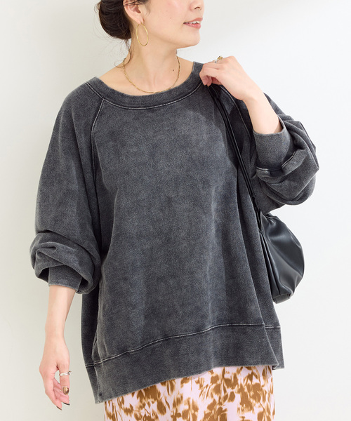 B.C STOCK（ベーセーストック）の「ウォッシャブル / リラックスシルエットスウェット（スウェット・レディース・サックスブルー/グレー/ブラック系その他・FREE）」の2枚目の写真