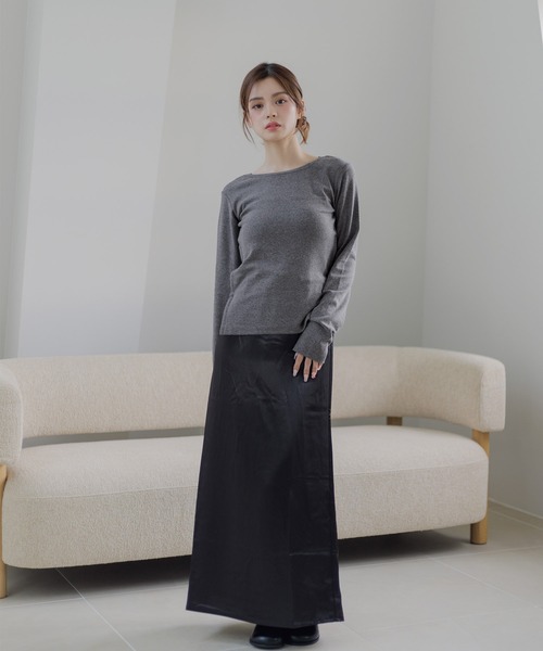 Dita Muaj.（ディータムアージュ）の「【もっちり厚手】サイドホック スムースプルオーバー（Tシャツ/カットソー・レディース・ブラック/グレー/ホワイト・FREE）」の11枚目の写真