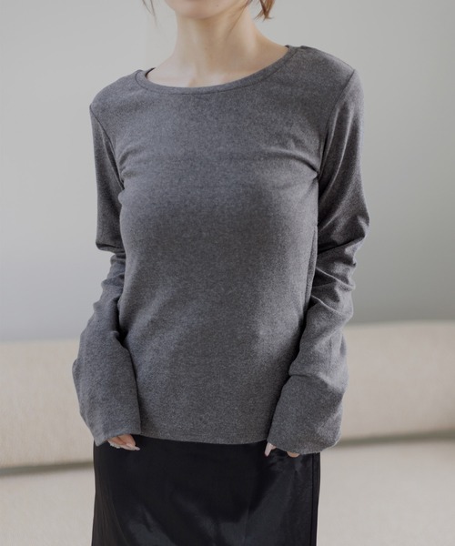 Dita Muaj.（ディータムアージュ）の「【もっちり厚手】サイドホック スムースプルオーバー（Tシャツ/カットソー・レディース・ブラック/グレー/ホワイト・FREE）」の21枚目の写真