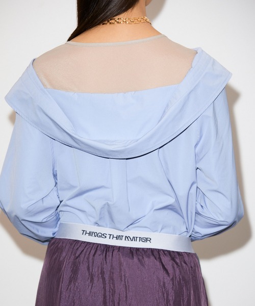 THINGS THAT MATTER（シングス ザット マター）の「PRETENSE OFF-SHOULDER MANY WAY SHIRTS / プリテンスオフショルダーメニーウェイシャツ（シャツ/ブラウス・レディース・サックスブルー/ブラック/ホワイト・FREE）」の11枚目の写真