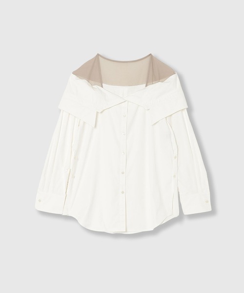 THINGS THAT MATTER（シングス ザット マター）の「PRETENSE OFF-SHOULDER MANY WAY SHIRTS / プリテンスオフショルダーメニーウェイシャツ（シャツ/ブラウス・レディース・サックスブルー/ブラック/ホワイト・FREE）」の9枚目の写真