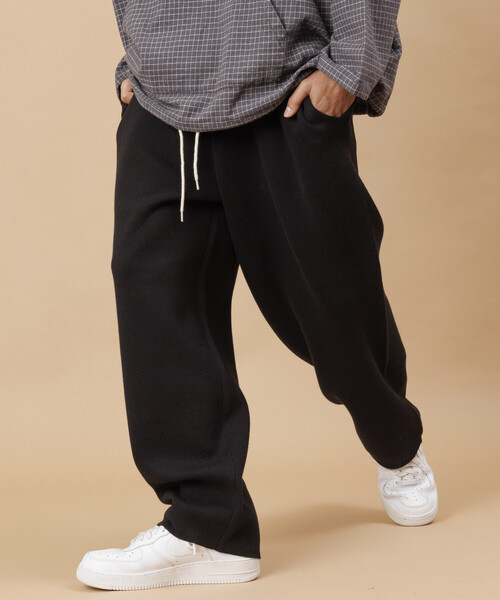 mash ニットパンツ　松岡 セール】ウォッシャブル スウェットライク イージー ニットパンツ