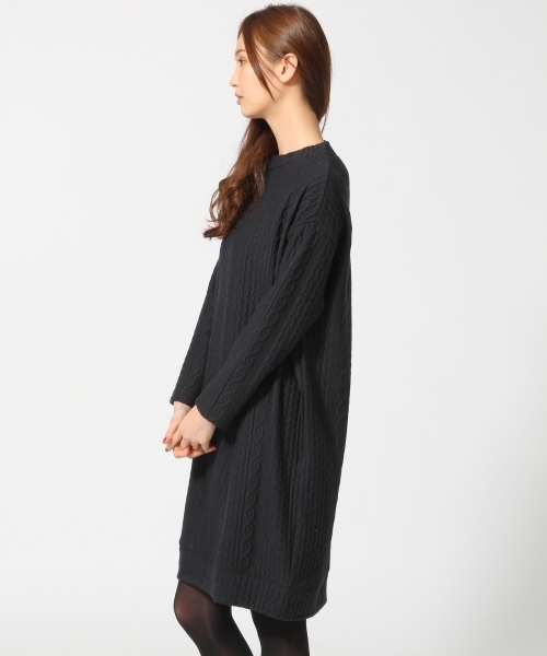 GLOBAL WORK（グローバルワーク）の「フクレジャガードBIG-ワンピース長袖/708996（ワンピース・レディース・ネイビー/ダークグレー/ダークブラウン/カーキ・MEDIUM/LARGE）」の10枚目の写真