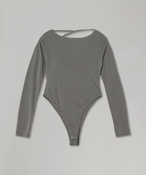 forget-me-nots(フォーゲットミーノッツ)の「forget-me-nots Back Open Body Suite FMN-25AW-CS-003(Tシャツ/カットソー・レディース・グレー/オリーブ/バーガンディー・FREE)」の4枚目の写真