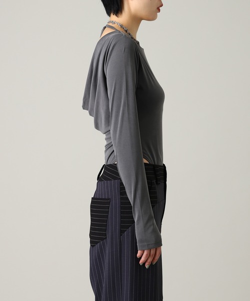 forget-me-nots(フォーゲットミーノッツ)の「forget-me-nots Back Open Body Suite FMN-25AW-CS-003(Tシャツ/カットソー・レディース・グレー/オリーブ/バーガンディー・FREE)」の14枚目の写真