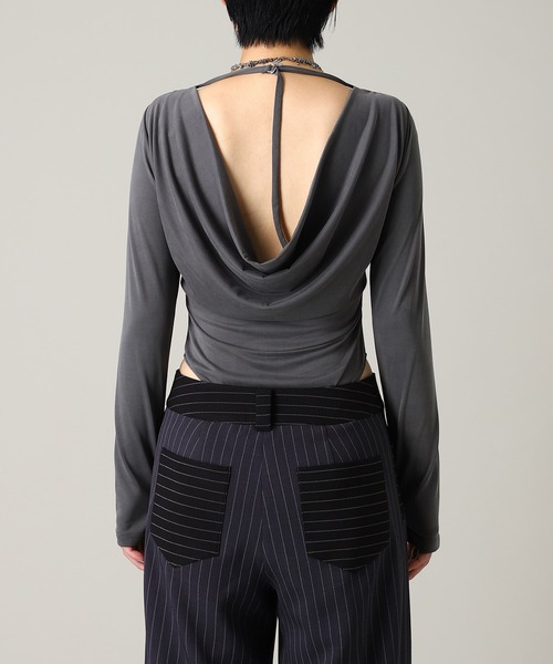 forget-me-nots(フォーゲットミーノッツ)の「forget-me-nots Back Open Body Suite FMN-25AW-CS-003(Tシャツ/カットソー・レディース・グレー/オリーブ/バーガンディー・FREE)」の15枚目の写真
