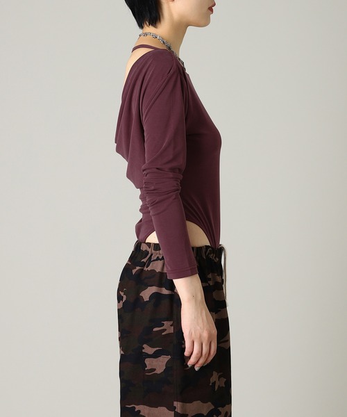 forget-me-nots(フォーゲットミーノッツ)の「forget-me-nots Back Open Body Suite FMN-25AW-CS-003(Tシャツ/カットソー・レディース・グレー/オリーブ/バーガンディー・FREE)」の18枚目の写真