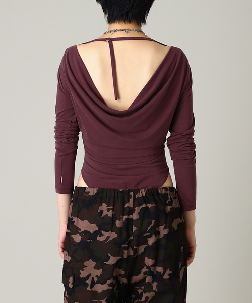 forget-me-nots(フォーゲットミーノッツ)の「forget-me-nots Back Open Body Suite FMN-25AW-CS-003(Tシャツ/カットソー・レディース・グレー/オリーブ/バーガンディー・FREE)」の19枚目の写真