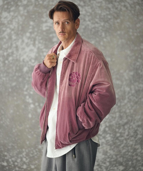 mj11162- ADAM PATEK×THEOREM Aging Fede Velour Souvenir Jacket