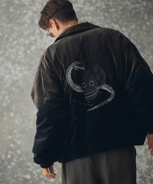 mj11162- ADAM PATEK×THEOREM Aging Fede Velour Souvenir Jacket