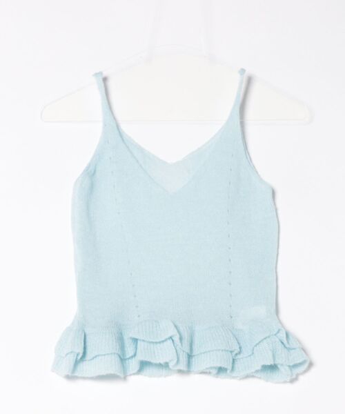 Chiina（チーナ）の「Chiina /【お得なセットアイテム】シアーカーディガン＆キャミソールセット（カーディガン/ボレロ・レディース・ピンク/グリーン/ライトブルー/レッド/イエロー・FREE）」の12枚目の写真