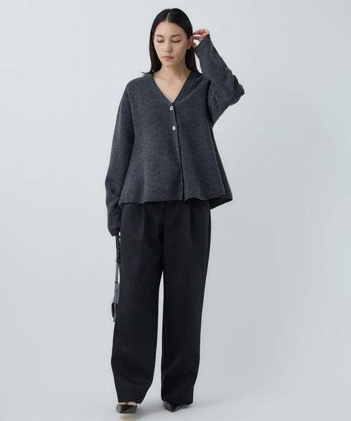 Chaos（カオス）の「Chaos(カオス)/ フィグカーディガン◆セットアップ可◆（カーディガン/ボレロ・レディース・チャコールグレー/ベージュ・FREE）」の3枚目の写真