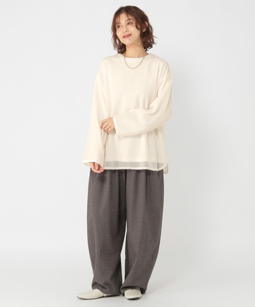 studio CLIP（スタディオクリップ）の「ロンT×メッシュプルオーバーセットアイテム（Tシャツ/カットソー・レディース・アイボリー/ライトグリーン/モカ・FREE）」の8枚目の写真