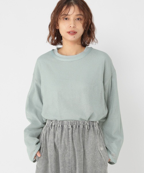 studio CLIP（スタディオクリップ）の「ロンT×メッシュプルオーバーセットアイテム（Tシャツ/カットソー・レディース・アイボリー/ライトグリーン/モカ・FREE）」の14枚目の写真