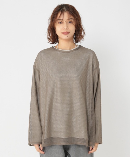 studio CLIP（スタディオクリップ）の「ロンT×メッシュプルオーバーセットアイテム（Tシャツ/カットソー・レディース・アイボリー/ライトグリーン/モカ・FREE）」の19枚目の写真
