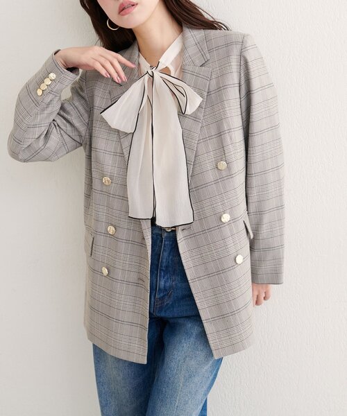 natural couture（ナチュラルクチュール）の「【WEB限定】べこべこ金釦テーラージャケット（テーラードジャケット・レディース・ネイビー/ベージュ/ブラウン/その他1・FREE）」の4枚目の写真