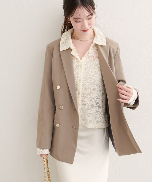 【美品】SOVEREIGN ベージュ コットン シルク混 ジャケット 日本製 美品】SOVEREIGN ベージュ コットン シルク混 ジャケット 日本製