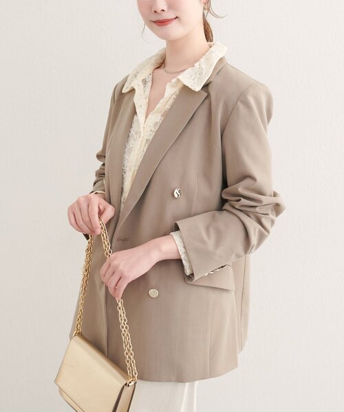 natural couture（ナチュラルクチュール）の「【WEB限定】べこべこ金釦テーラージャケット（テーラードジャケット・レディース・ネイビー/ベージュ/ブラウン/その他1・FREE）」の13枚目の写真